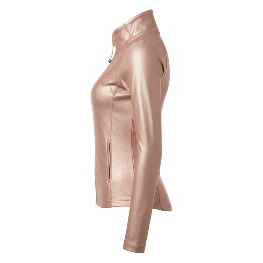 2025 Rose Gold Jacket Third Generation No Mesh Slim Fit Thin Sport Fitness Yoga Wear Stand Collar Outerwear for Women