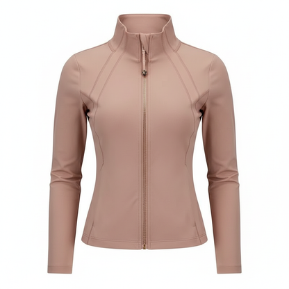 2025 Rose Gold Jacket Third Generation No Mesh Slim Fit Thin Sport Fitness Yoga Wear Stand Collar Outerwear for Women